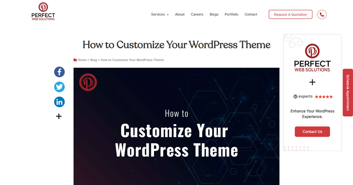 How To Customize Your Wordpress Theme Perfect Web Solutions 6168